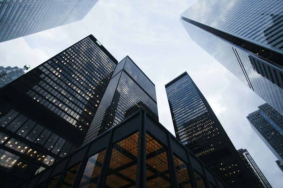 Modern glass commercial building