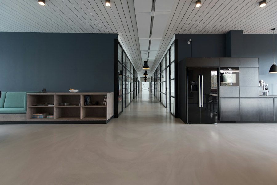 Bright open-plan office interior